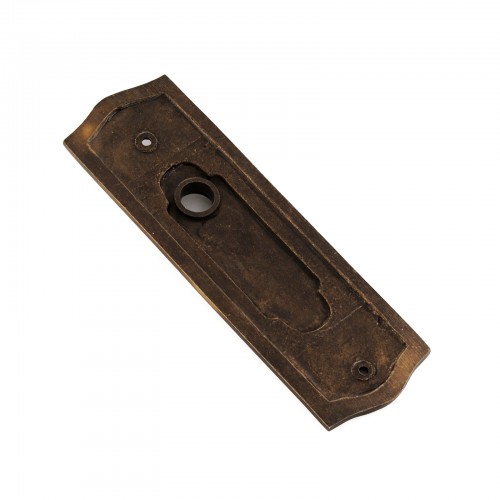 Door Back Plate Antique Brass Beaded Without Keyhole 7 1/4" H image-5