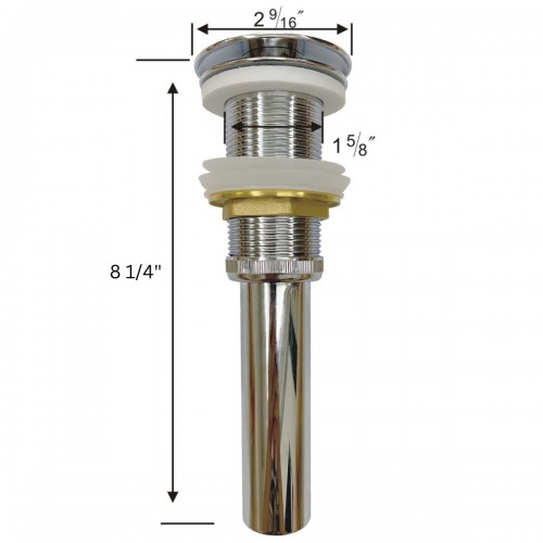 Chrome Pop-up Sink Drain Without Overflow For Countertop Vessel Sinks image-6