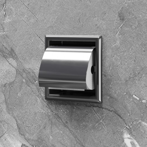 Recessed Stainless Steel Toilet Tissue Holder With Lid Pack of 2 image-3