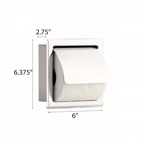 Recessed Stainless Steel Toilet Tissue Holder With Lid Pack of 2 image-12