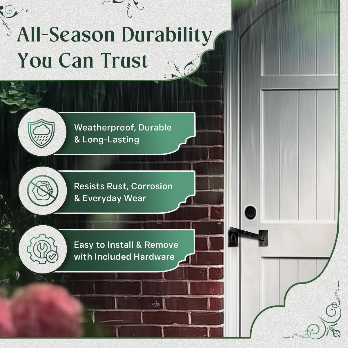 Black Cast Iron Norfolk Door Latches with Mounting Hardware image-4