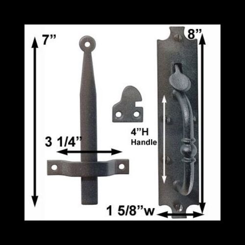 Black Cast Iron Norfolk Door Latches with Mounting Hardware image-20
