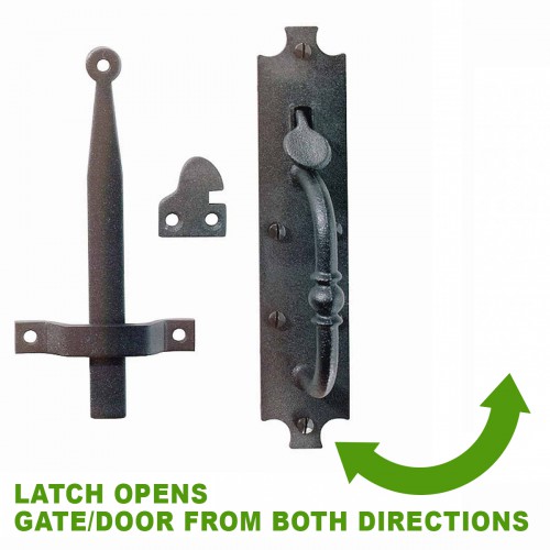 Black Cast Iron Norfolk Door Latches with Mounting Hardware image-21