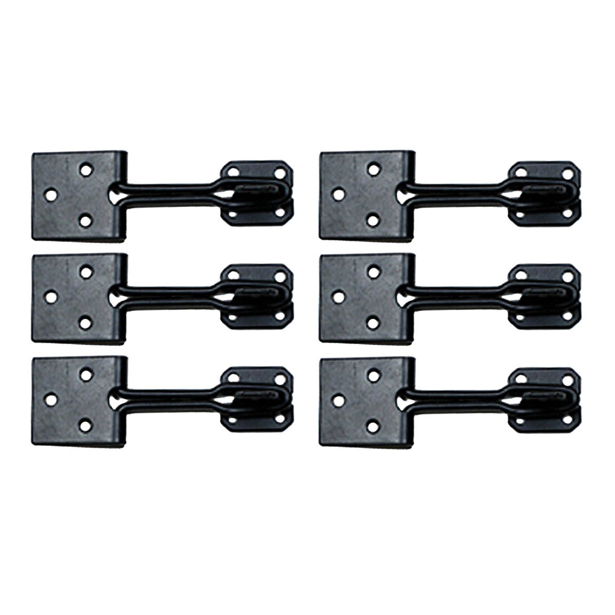 6 Door Hasp Lock Black Wrought Iron Wire 3"