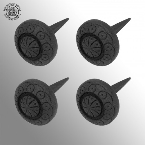 Black Iron Nails Round Clavos Decorative Wrought Iron Nails 3" X 2" Pack of 4 image-2