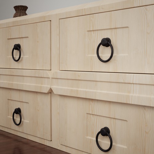 Black Wrought Iron Cabinet Ring Pulls 2" Drop Style Cupboard Pulls Pack of 4 image-6