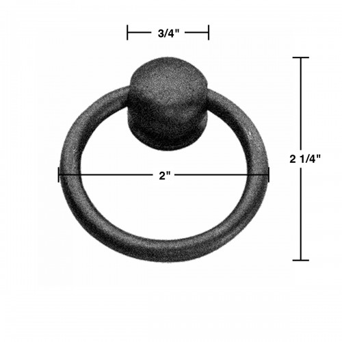 Black Wrought Iron Cabinet Ring Pulls 2" Drop Style Cupboard Pulls Pack of 4 image-8