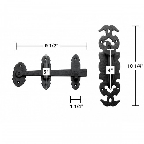 Black Door Latch Wrought Iron Colonial Style Front Door Latch Lock Pack of 10 image-14