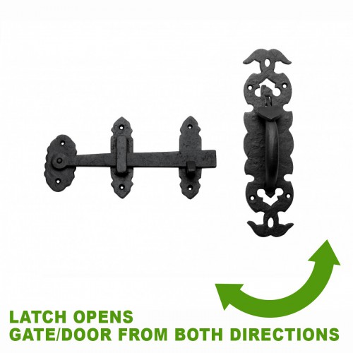 Black Door Latch Wrought Iron Colonial Style Front Door Latch Lock Pack of 10 image-16