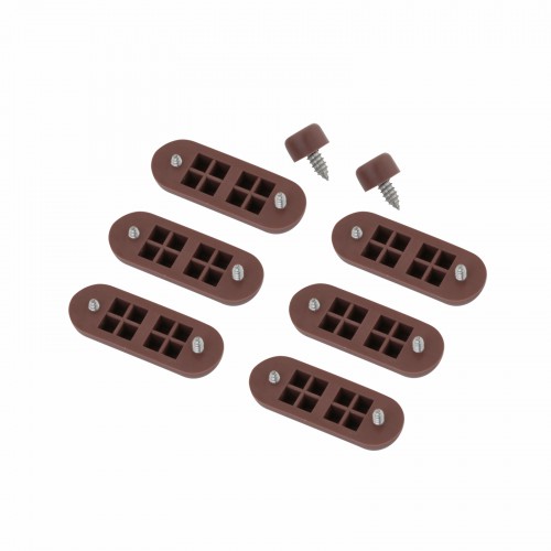 Brown Silicone Toilet Seat Bumpers 8 Pack (6 Oblong 2 Round) with Screws image-8