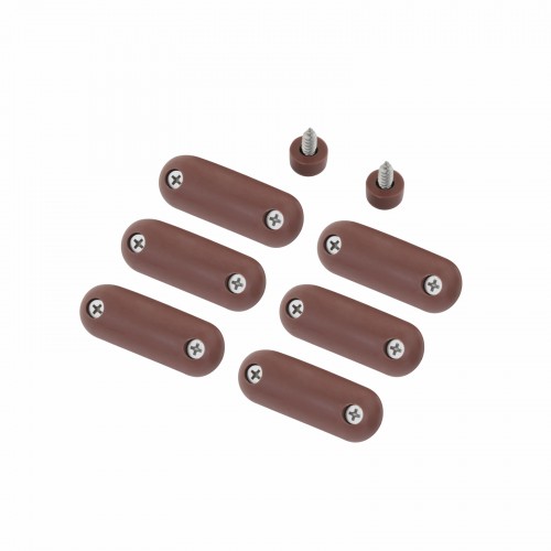 Brown Silicone Toilet Seat Bumpers 8 Pack (6 Oblong 2 Round) with Screws image-9