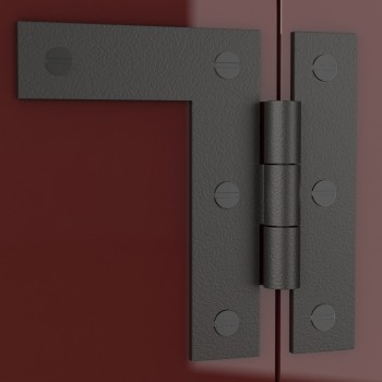 Wrought Iron Cabinet Hinges - Black - Left and Right - Colonial Style - Rust Resistant Finish - Flush Mount 