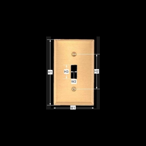 Brass Toggle Switch Plate Rectangular Wall Plate 4.5" H x 2.75" W Standard Size image-3