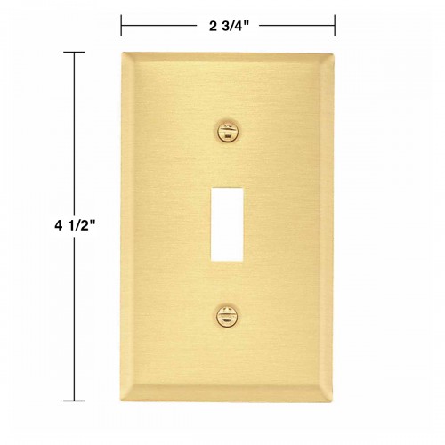 Brass Toggle Switch Plate Rectangular Wall Plate 4.5" H x 2.75" W Standard Size image-4