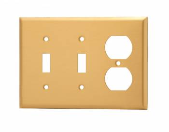 Switch Plate Brass Double Toggle Light Switch Wall Plate Cover 