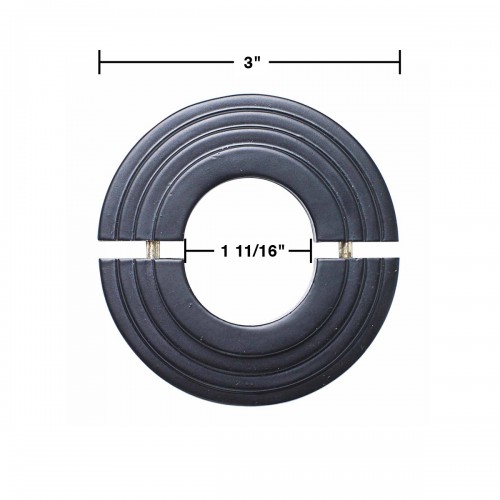 6 Black Radiator Pipe Flanges Aluminum Escutcheon Ring Plate 1.69" ID 3" OD image-10