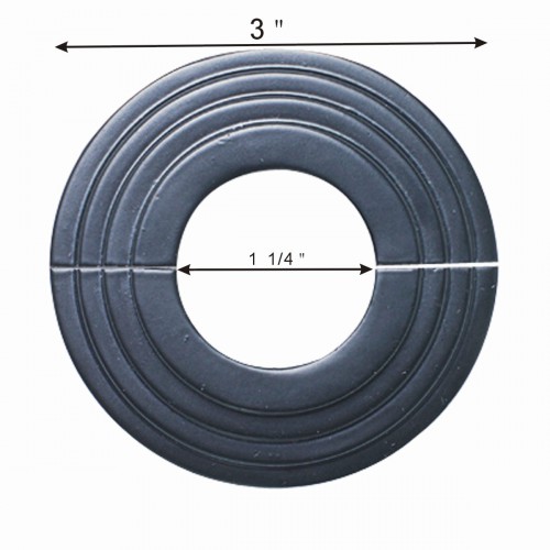 Black Radiator Flanges Aluminum Escutcheon Ring Plate 1.25" ID 3" OD Pack of 6 image-8