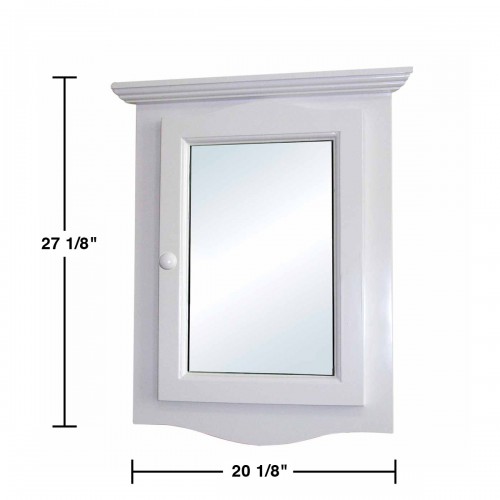 Corner Medicine Cabinet White Hardwood Wall Mount Recessed Mirror Set of 2 image-16
