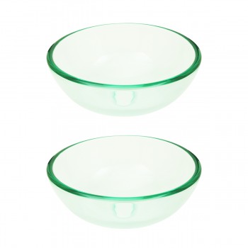 11 5/8" Tempered Glass Round Vessel Sink with Drain Clear Mini Bowl Sink 