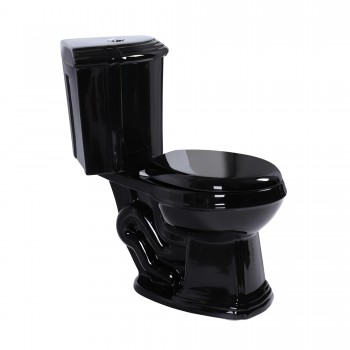 Round Black Corner Toilet Dual Flush Water Saver bathroom toilet with Slow Close Seat 