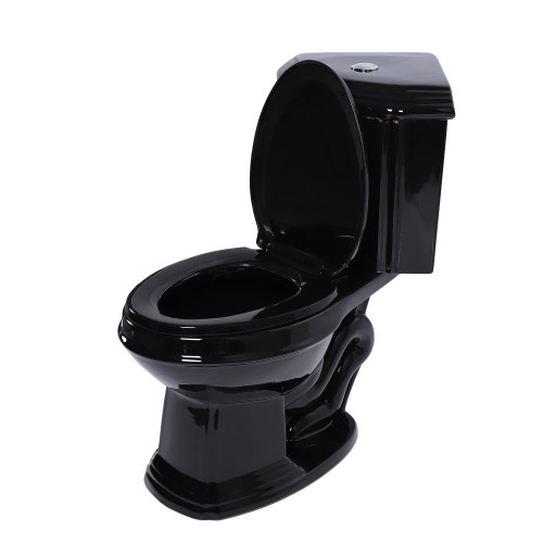 Black Sheffield Corner 2-Piece 0.8 GPF/1.6 GPF Dual Flush Elongated Toilet with Slow Close Seat image-6