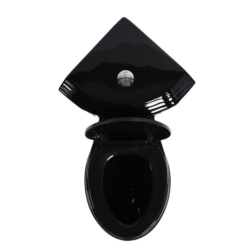 Black Sheffield Corner 2-Piece 0.8 GPF/1.6 GPF Dual Flush Elongated Toilet with Slow Close Seat image-7