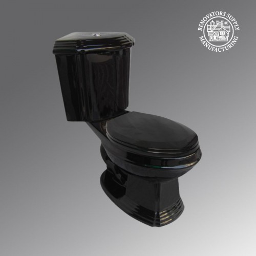 Black Sheffield Corner 2-Piece 0.8 GPF/1.6 GPF Dual Flush Elongated Toilet with Slow Close Seat image-2
