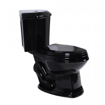 Black Sheffield Corner 2-Piece 0.8 GPF/1.6 GPF Dual Flush Elongated Toilet with Slow Close Seat 