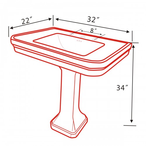 Large Victorian Pedestal Sink Black Pedestal  Only image-4