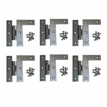 6 Cabinet Hinges Wrought Iron HL Right Only 3.5"H w/ Offset 
