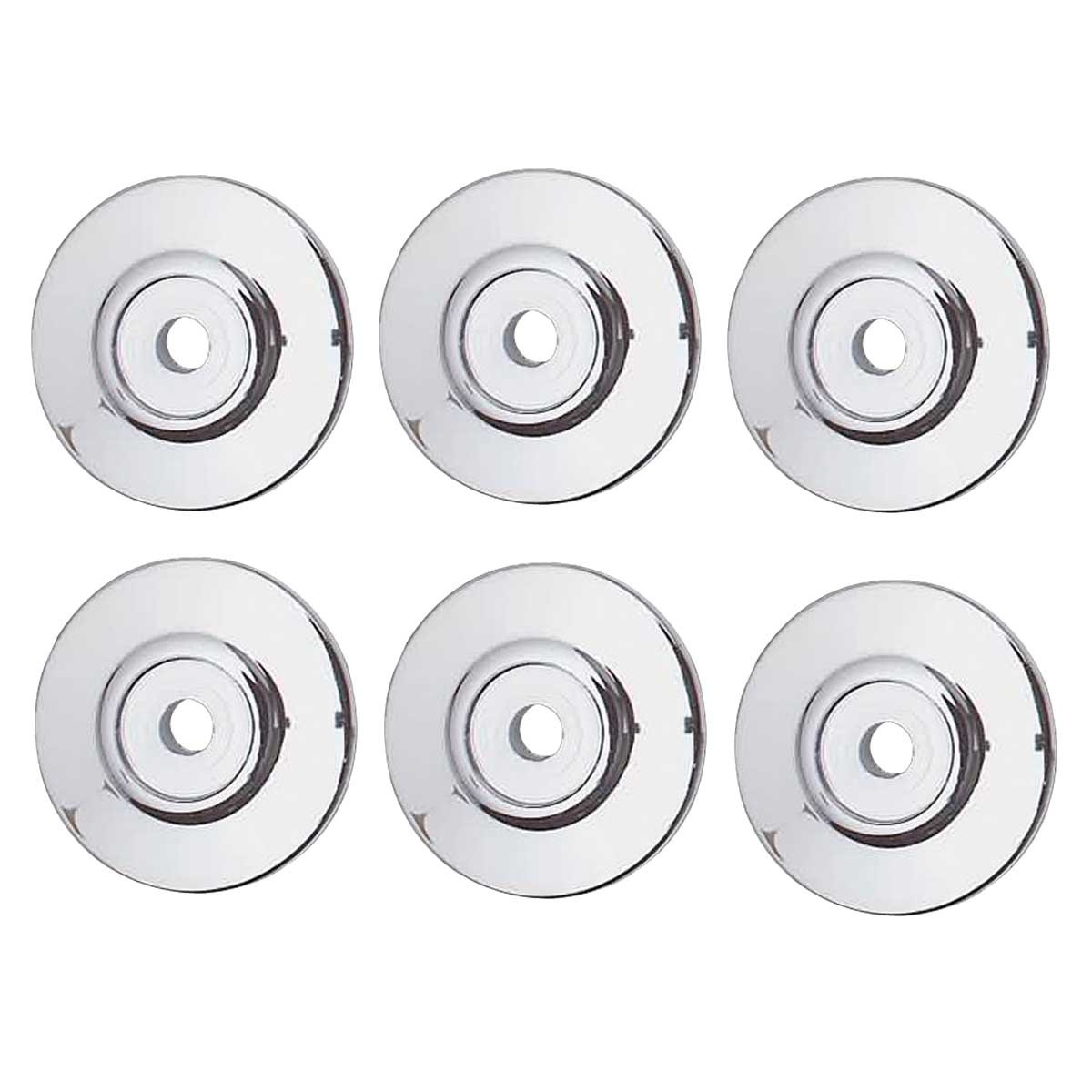6 Knob Rosettes Bright Chrome Victorian 1"