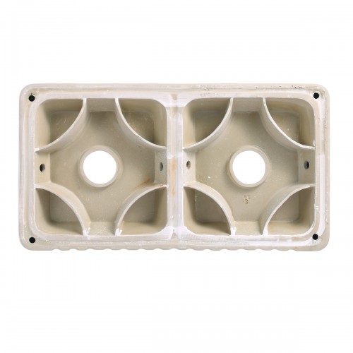 Crater 33" Kitchen Double Basin Farmhouse Sink White with Drain image-7