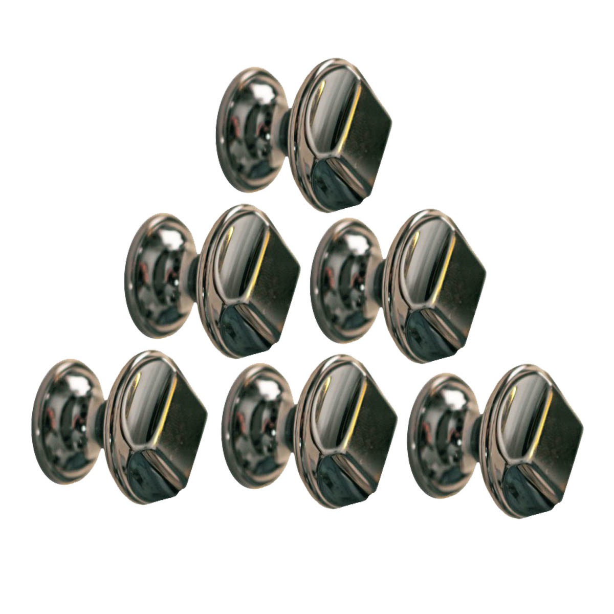 6 Knob Nickel Black Cast Brass 1" Dia