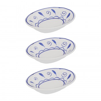3 Bathroom Soap Dishes Blue/White Neptune Ceramic Dish 