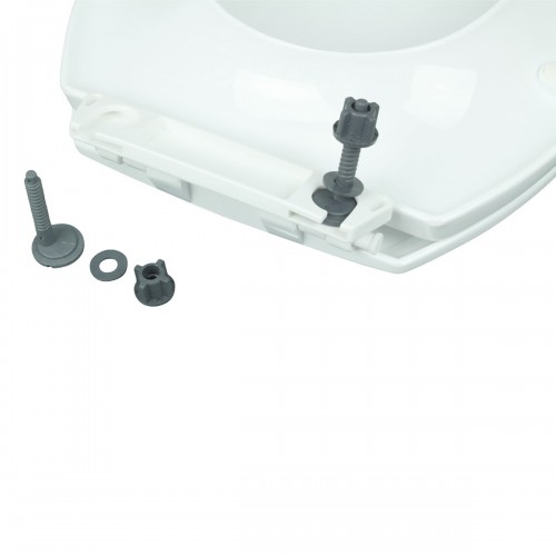 White Porcelain Elongated Push Button Dual Flush Toilet with Seat Set of 2 image-4