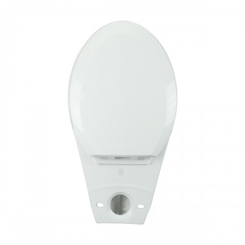 White Porcelain Elongated Push Button Dual Flush Toilet with Seat Set of 2 image-9