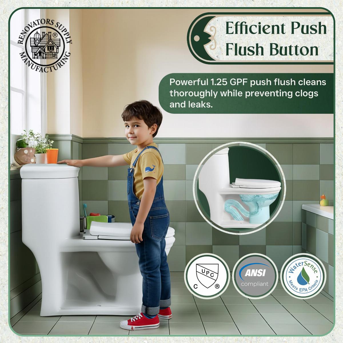 Children Toilet Advanced Potty Training Child Care Toilets One Piece Easy Flush image-3