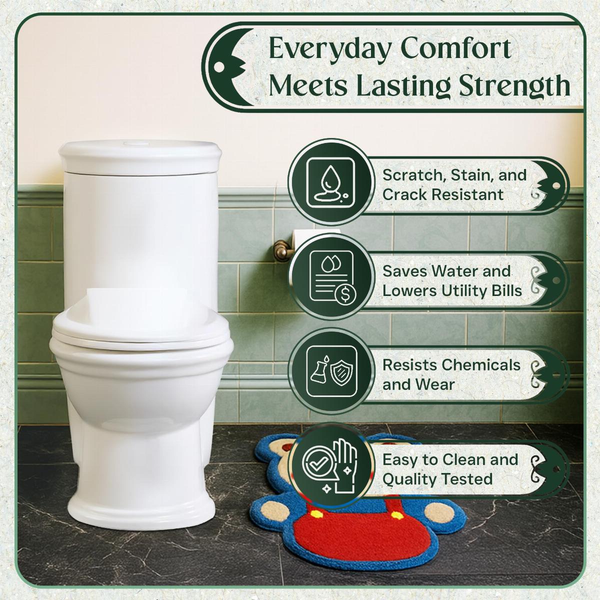 Children Toilet Advanced Potty Training Child Care Toilets One Piece Easy Flush image-4