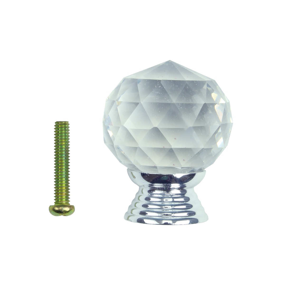 Clear Glass Knobs 30mm Round, 1.5 inch projection 20 pcs