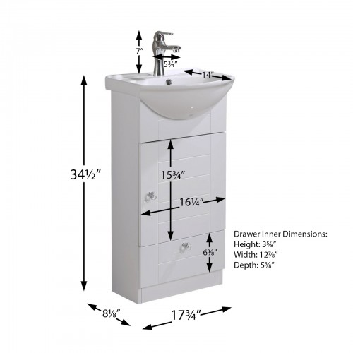 Porcelain Small Vanity Sink for Bathroom With Faucet Cabinets Pack of 2 image-16