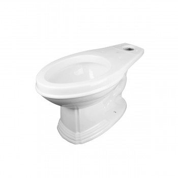 Low Tank Toilet with Light Oak Flat Panel Tank Elongated White Bowl image-6