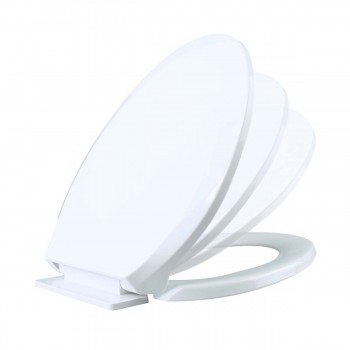 Low Tank Toilet with Cherry Flat Panel Tank Elongated White Bowl image-4