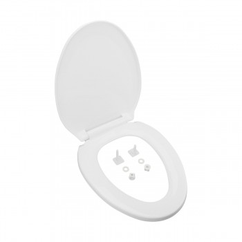 Low Tank Toilet with Cherry Flat Panel Tank Elongated White Bowl image-5