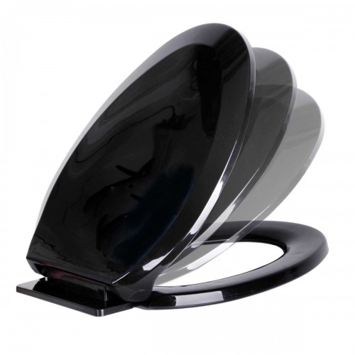 Low Tank Toilet with Cherry Flat Panel Tank Elongated Black Bowl image-6