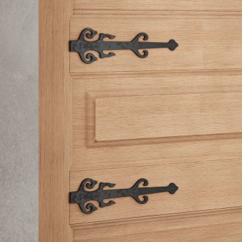 12" Wrought Iron Dummy Hinge "Poseidon Design" Pack of 2 