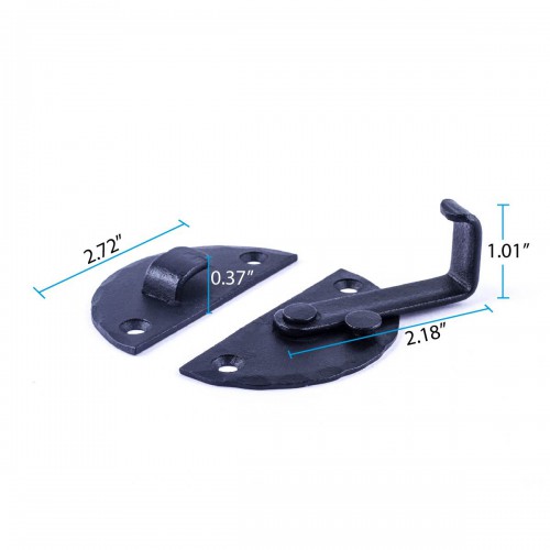 Black Circular Small Door Lock Flip Latch Wrought Iron Flush Mount Latches image-8