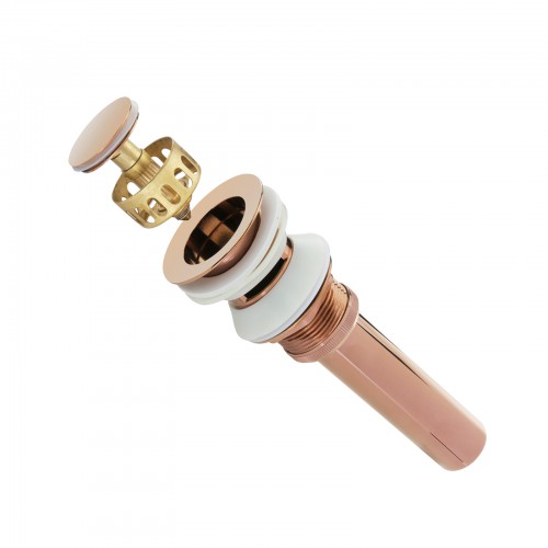 Rose Gold Pop Up Sink Drain with Overflow 1.25" OD Pipe 1 3/4" Drain Hole image-8