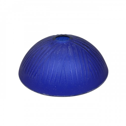 Glass Vessel Sink Bathroom Tempered Glass Artistic Round Blue Pop-Up Drain image-6