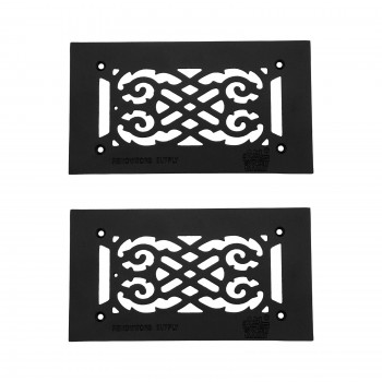 Heat Air Vent Grille Cast Aluminum Victorian Walkable Floor Register Pack of 2 