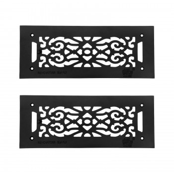 Black Heat Air Grille Cast Victorian Air Vent Duct Pack of 2 
